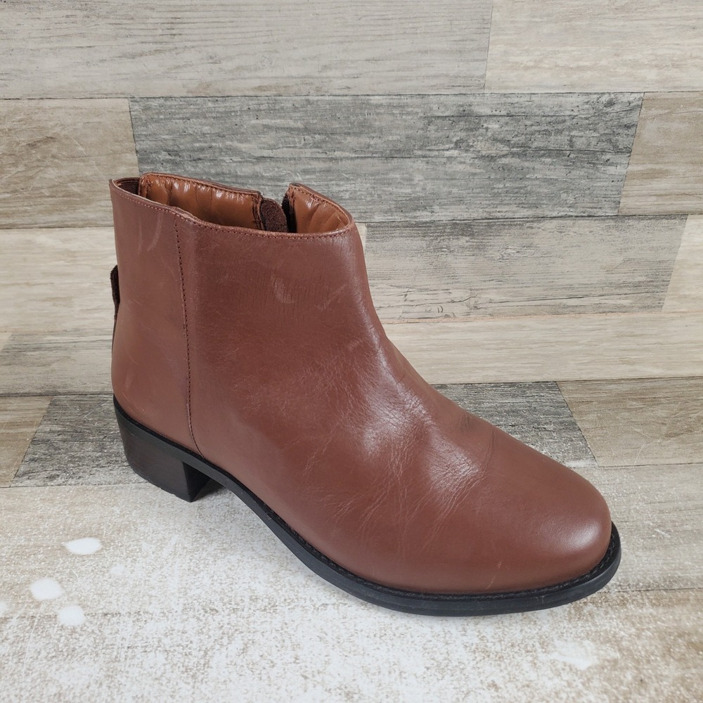 David Tate Voyage Sevi Womens Booties Sz 9 W Leather Upper Luggage Calf Boots